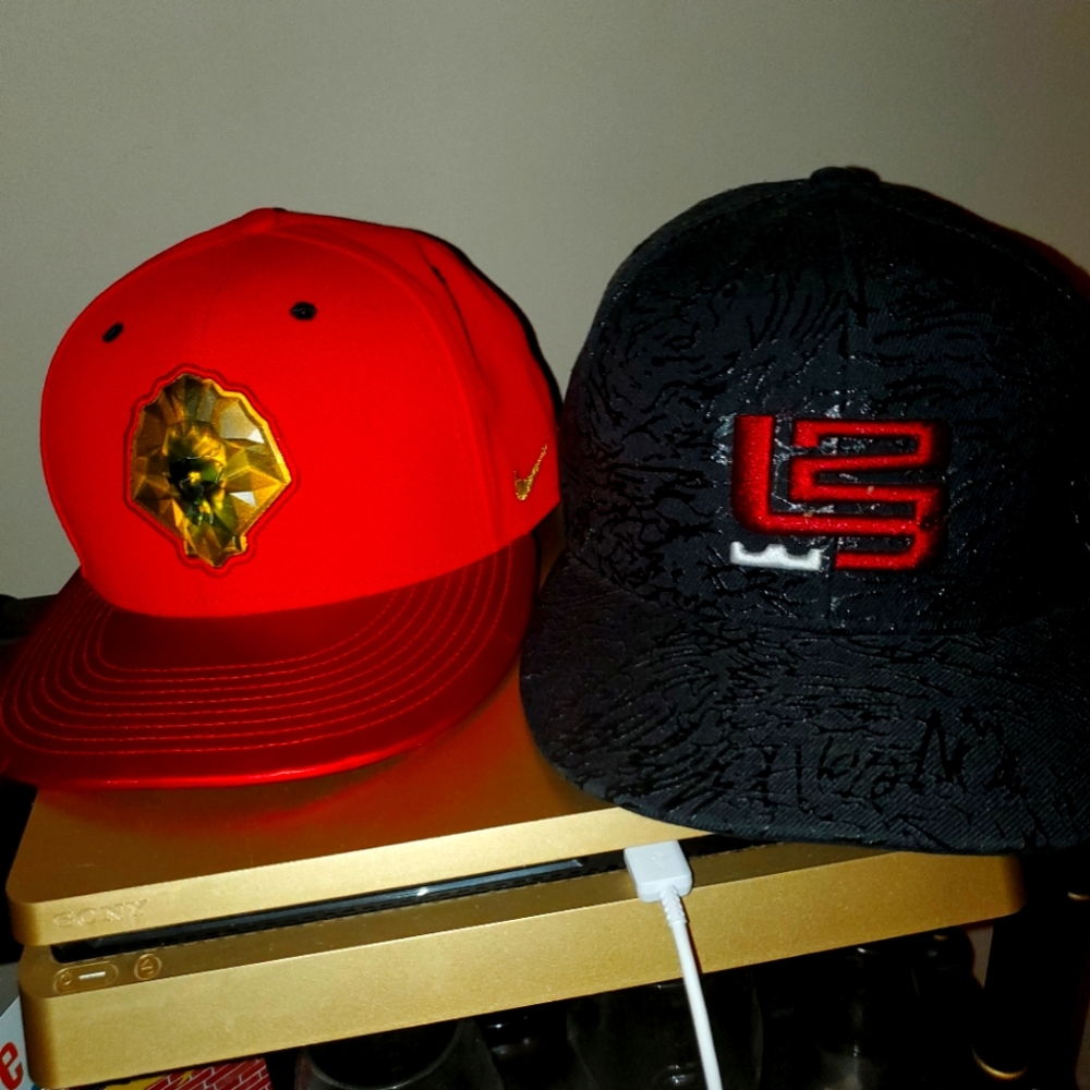 COPY - 2 Super Rare Lebron hats red has sold. Black fitted Lebron hat available